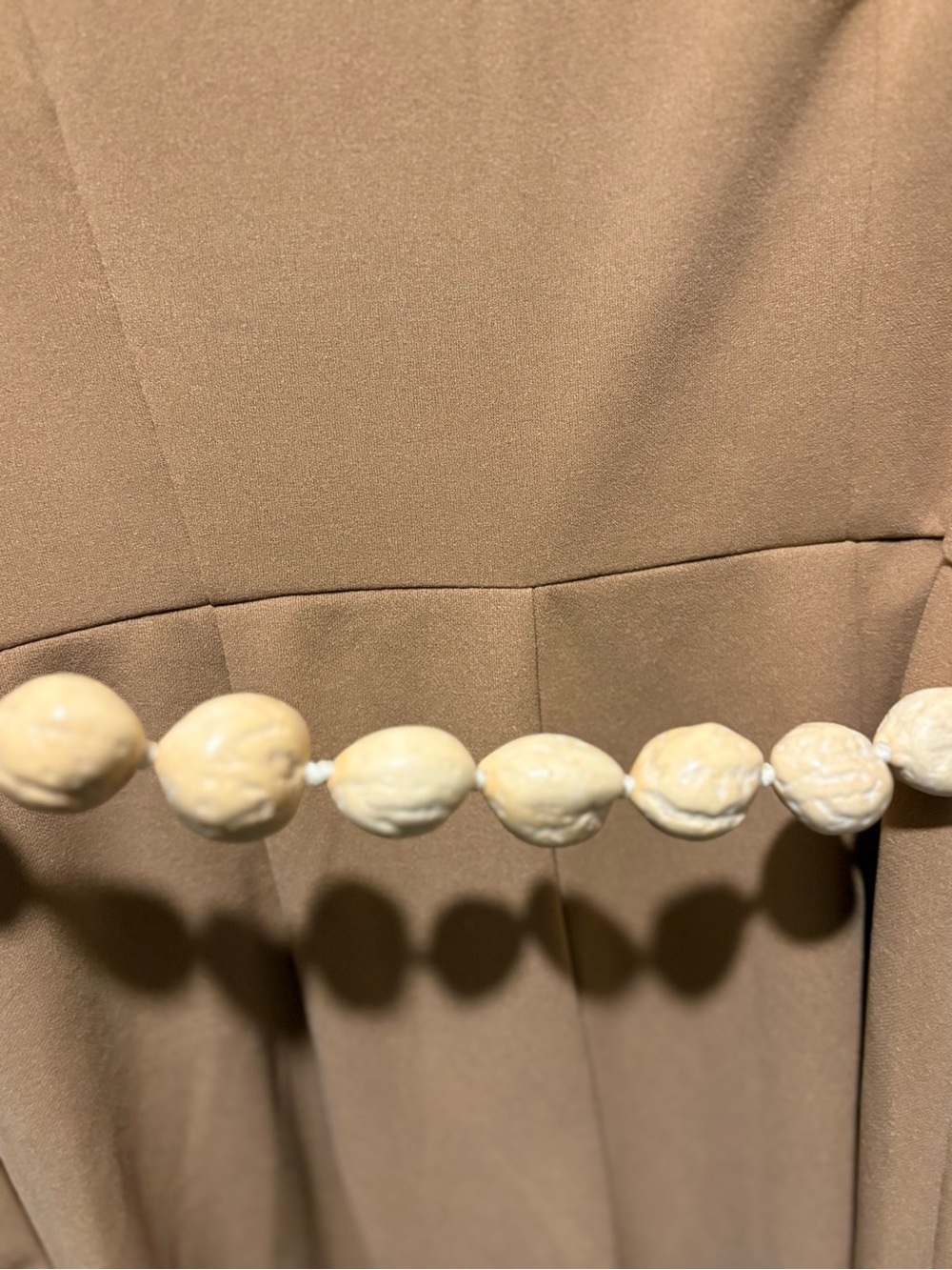 Women Long Sleeve Camel jumpsuit with Tailored Collar and optional belt size xs - Picture 7 of 11